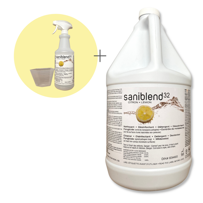 Saniblend 32 concentrated cleaner detergent prolific products sanitary janitorial supplies facility maintenance surface disinfectant
