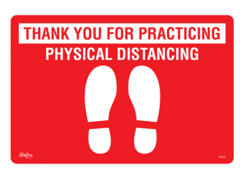 "Physical Distancing" Floor Sign