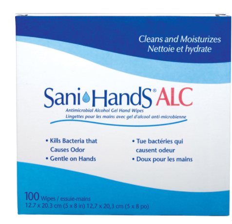 Lingettes antimicrobiennes pour les mains Sani-Hands® ALC (paquet de 100)