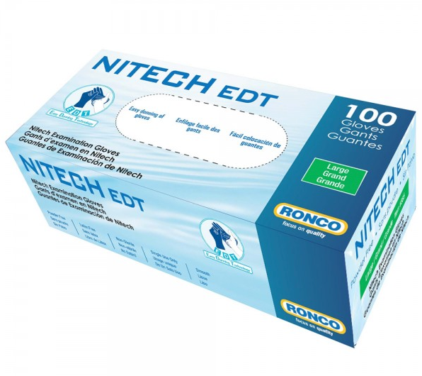 NITECH EDT® Examination Gloves 5-Mil - Large (100/box)