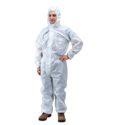 Protective Hooded Coveralls White - Mdium (25/cs)