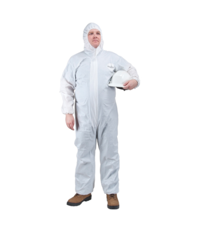 Protective Hooded Coveralls White - Small (25/cs)