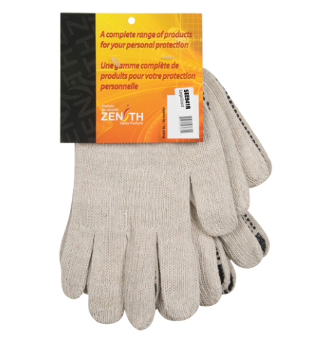 Dotted Gloves Poly/Cotton Single Sided CFIA Accepted 7 Gauge - Large (3-Pack)