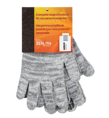 Dotted Poly/Cotton Gloves Single Sided 7 Gauge- Large (3-Pack)