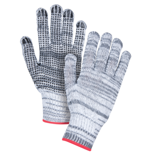 Dotted Poly/Cotton Gloves Single Sided 7 Gauge - Small (3-Pack)