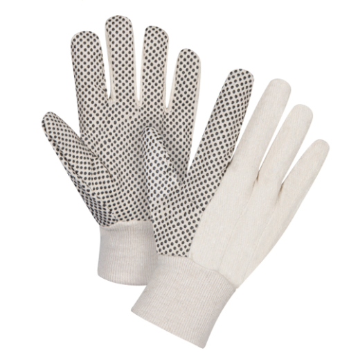 Cotton Canvas Dotted Palm Gloves - Small