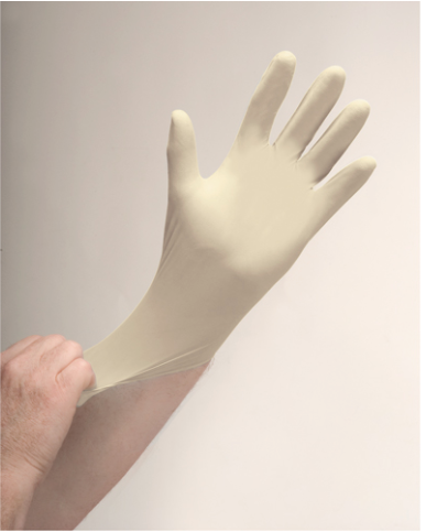Gants d'examen en latex pour peaux sensibles de qualité supérieure, gants poudrés 4-MIl - Moyen (100/boîte)
