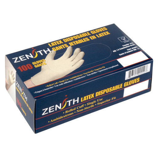 Gants d'examen en latex pour peaux sensibles de qualité supérieure, gants poudrés 4-MIl - X-Large (100/boîte)