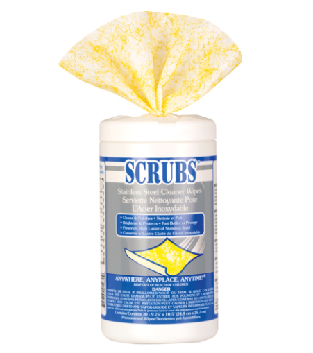 Scrubs® - Lingettes nettoyantes pour acier inoxydable (30/ct)