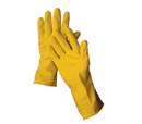 Gants à usage général en latex jaune doublés floqué 16 mil - moyen