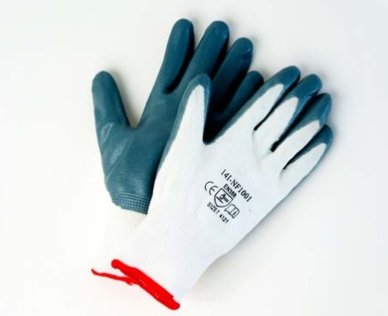 Nitrile Coated Nylon Gloves - Large (12-Pack)