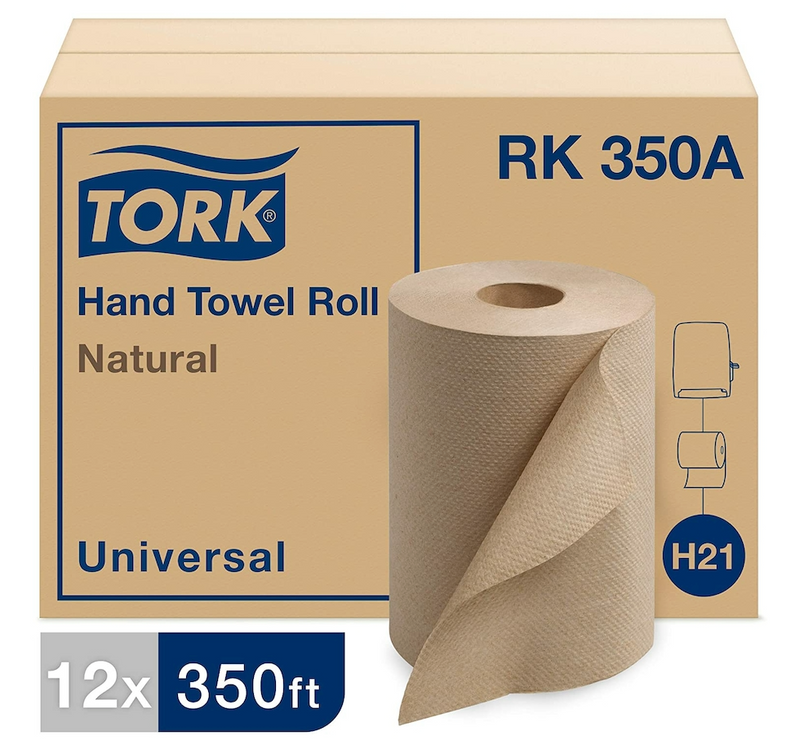 RK 350 A H21 Universal Hand Towel Roll - Kraft 1-Ply 8" x 350' (12/cs)