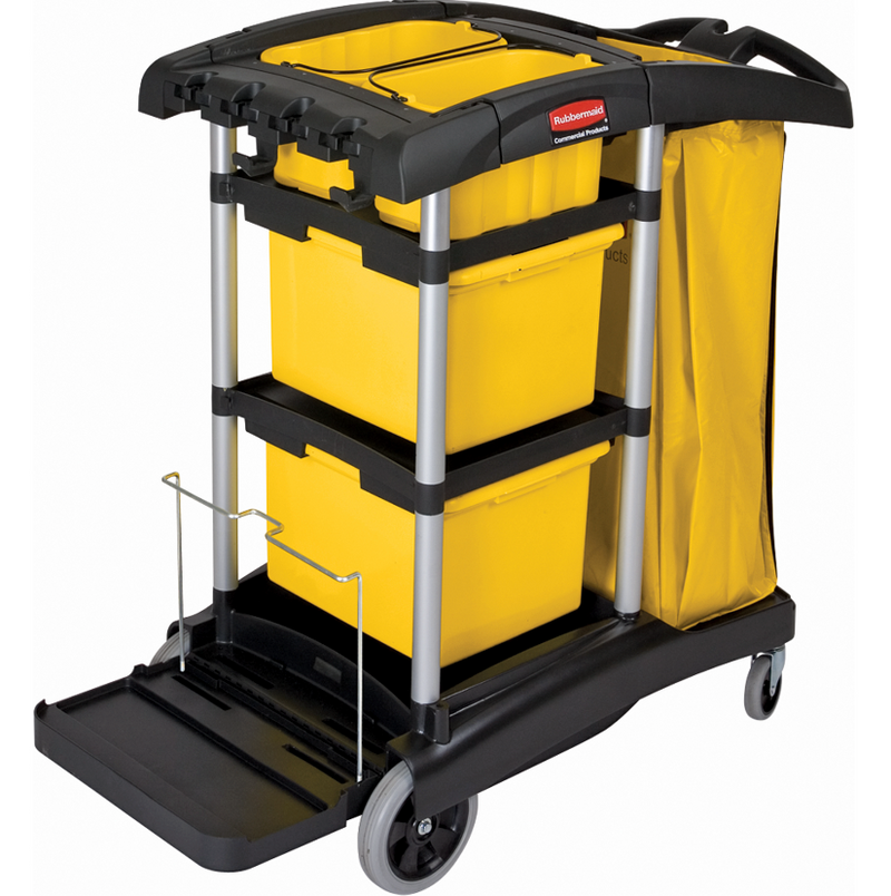 Microfibre janitorial Cleaning Cart With Bins