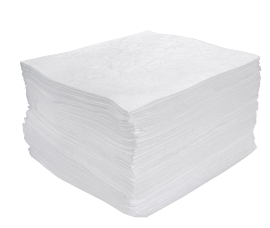 Meltblown Sorbent Pads Oil Only 15" x 17" 25 gal. Absorbancy (100-Pack)