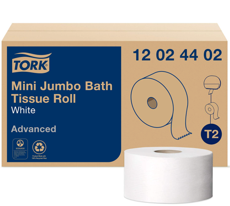 12 02 44 02 Advanced T2 - Mini Jumbo Bathroom Tissue Roll 751' (12/cs)