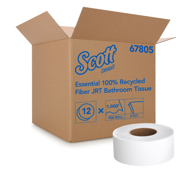 67805 Scott® - 100% Recycled JRT Jr. Toilet Paper Jumbo Roll 1000’ (12/cs)
