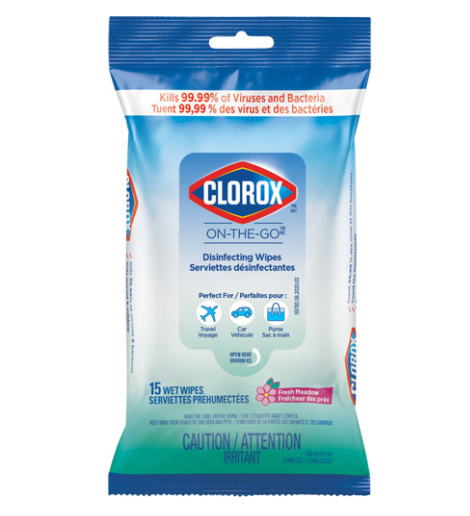 Clorox - Lingettes désinfectantes On-The-Go (15ct)