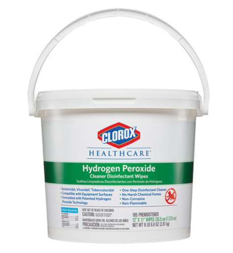 Clorox Healthcare® - Lingettes nettoyantes/désinfectantes au peroxyde d'hydrogène (185ct)