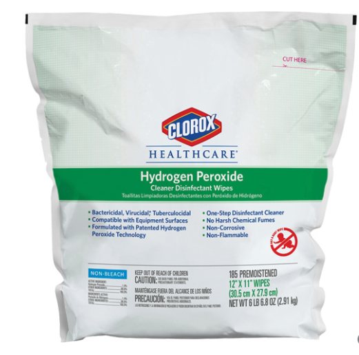 Clorox Healthcare® - Lingettes nettoyantes/désinfectantes au peroxyde d'hydrogène (recharge de 185 ct)