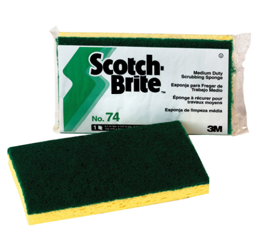 No. 74 - Utility Cellulose Sponge With Scouring Pad 3.6" x 6.1" (20/cs)