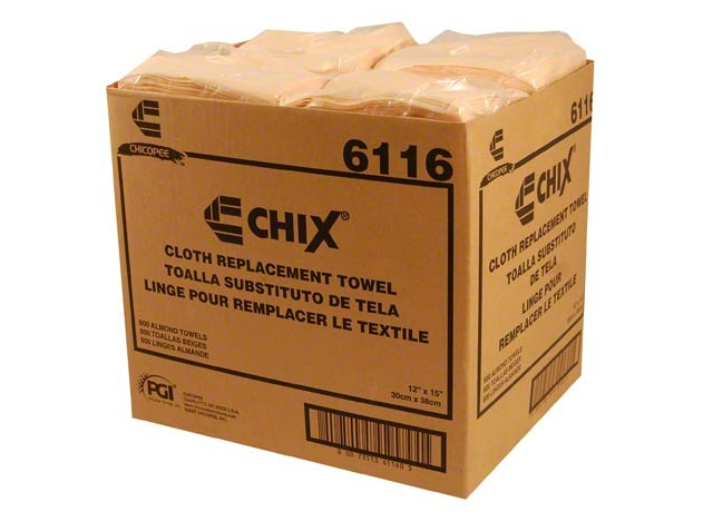 6116 Chix® Foodservice Cloth Replacement Towel 12" x 15" Almond (600ct)