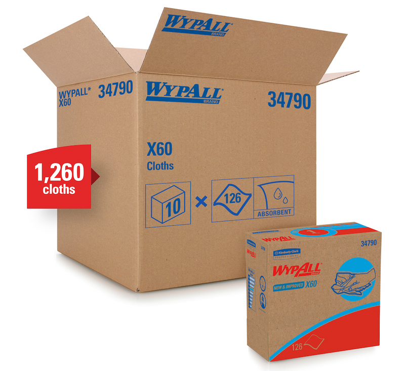 WypAll® X60 34790 - Boîte Cloth Pop-Up™ (10 x 126/cs)