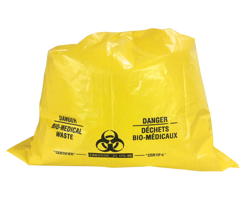 Sacs à ordures Biohazard 20x22 - Extra fort 1,3-Mil (250/cs)
