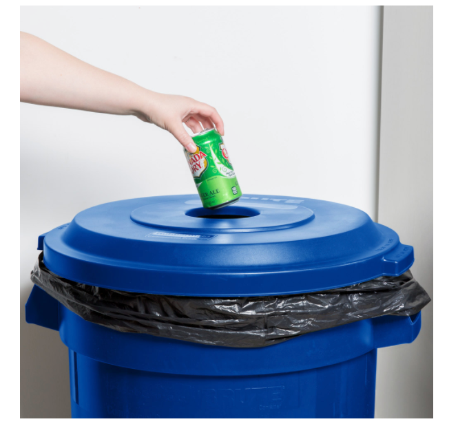 Round Brute® Recycling Bottle / Can Lid - 32 Gal.