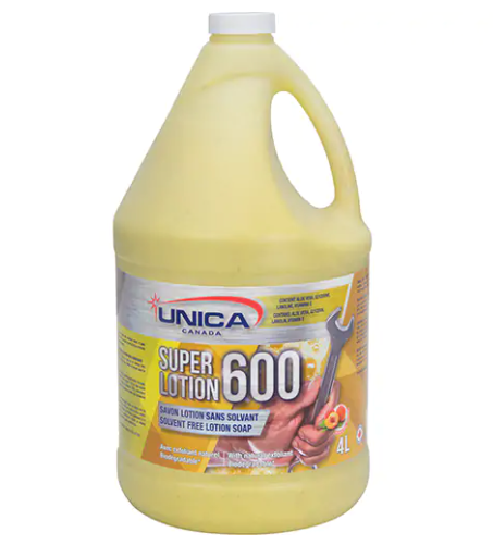 Super Lotion 600 - Nettoyant antibactérien pour les mains avec exfoliant (4L)