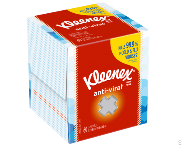 Kleenex® 49975 - Anti-Viral Facial Tissue 3 Ply (60ct)