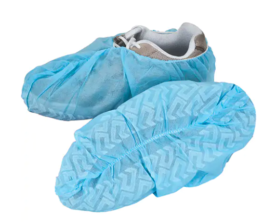 SEC391 Couvre-chaussures jetables en polypropylène antidérapant - X-Large Bleu (paquet de 100)