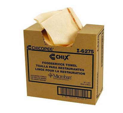 6275 Serviette de service alimentaire Chix® Microban 12"x 24"Amande (100/boîte)