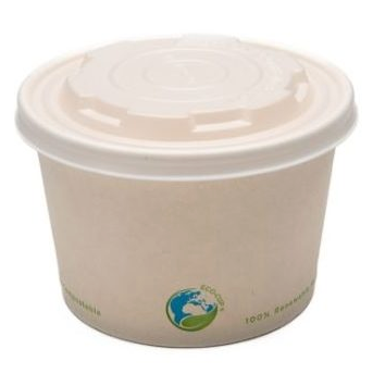Couvercle compostable pour gobelet à soupe (500/cs)