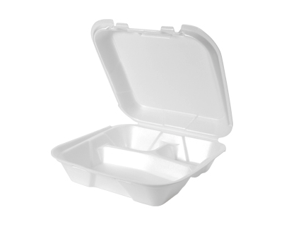 Snap-It® All Purpose 3 -Compartment Hinged Foam Container (200/cs)