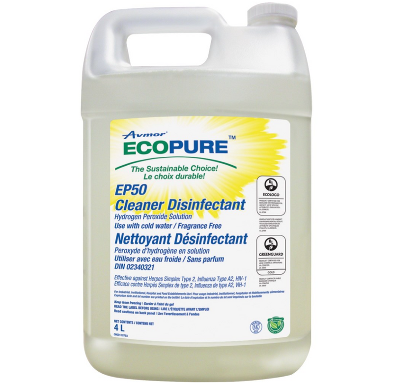 EP50 EcoPure™ Heavy-Duty Hydrogen Peroxide Disinfectant Cleaner (4L)
