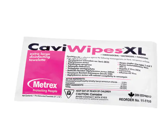 CaviWipes™ Lingettes désinfectantes pour surfaces médicales resaturées 12"x 9"(50ct)