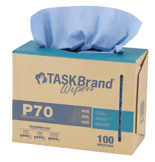 TaskBrand® P70 Premium Series Heavy-Duty Wipers - Blue 16.75" x 9"