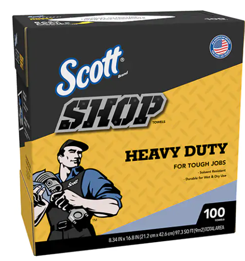 Scott - Heavy-Duty Shop Towel Box 16.8" x 8.3" (100/box)