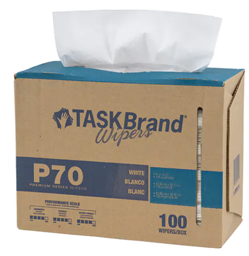 Essuie-glaces à usage intensif TaskBrand® P70 Premium Series - Blanc 16,75"x 9"