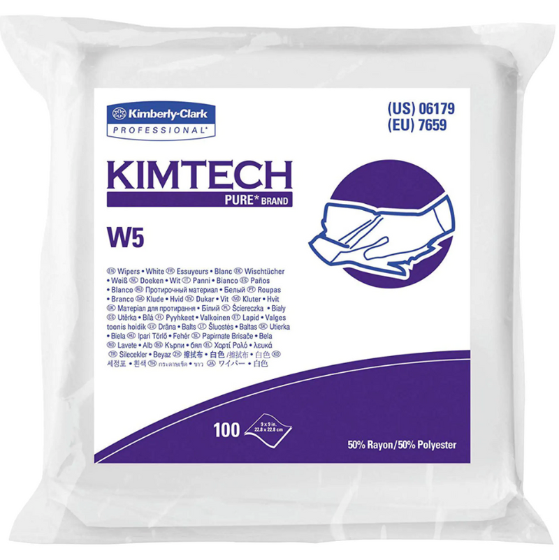 Kimtech™ Pure W5 - Chiffons secs spécialisés 9"x 9"(5 x 100s)
