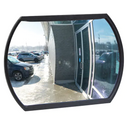 Roundtangular Convex Mirror with Bracket - Black 12" x 18"