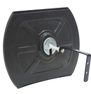 Roundtangular Convex Mirror with Bracket - Black 12" x 18"