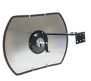 Galvanized Roundtangular Convex Mirror with Bracket - Black 24" x 36"