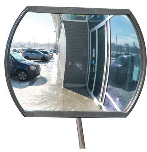 Miroir Convexe Rondtangulaire avec Bras Télescopique - Noir 24"x 36"