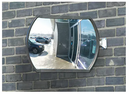 Roundtangular Convex Mirror with Telescopic Arm - Black 12" x 18"