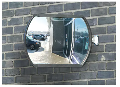 Miroir Convexe Rondtangulaire avec Bras Télescopique - Noir 18"x 26"