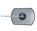 Galvanized Roundtangular Convex Mirror with Telescopic Arm - Black 12" x 18"