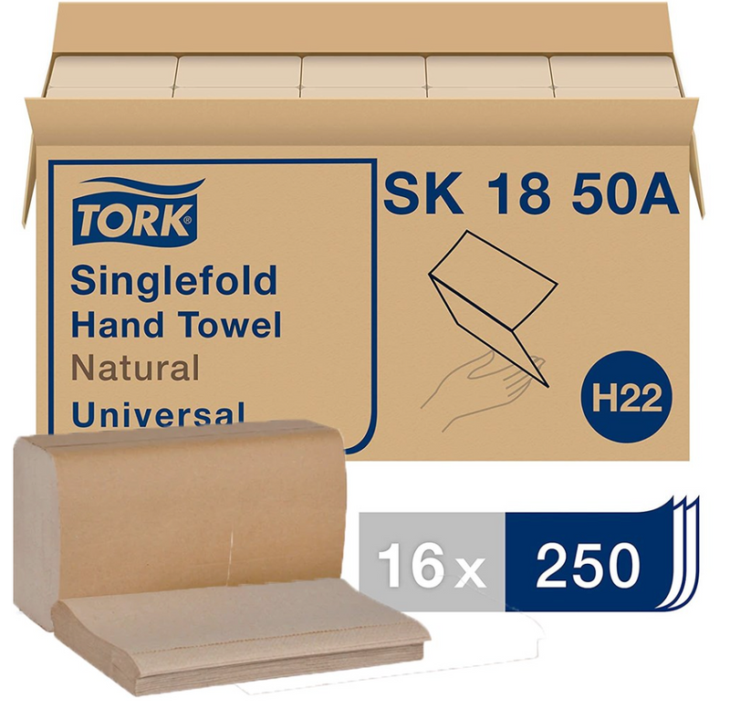 SK1850A Universal 2-Panel Single Fold Hand Towels - Kraft (4000/cs)