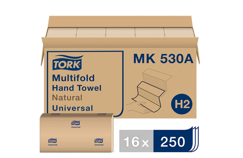 MK530A Multifold Hand Towel - Kraft (16 x 250/cs)