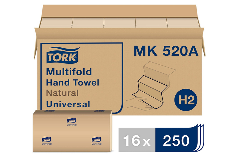 MK520A Multifold Hand Towel - Kraft (16 x 250/cs)